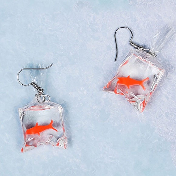 Jewelry - Fish in bag earrings